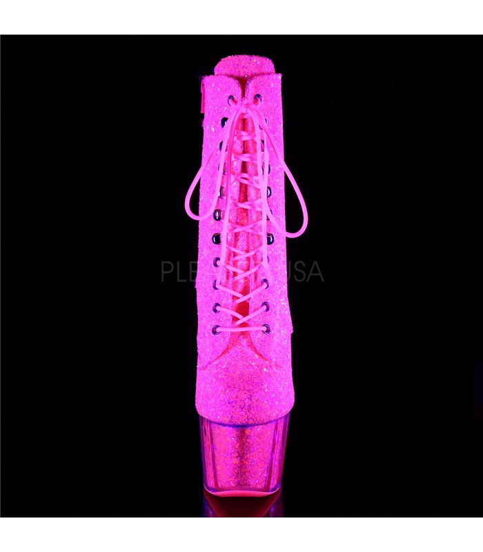 Glitter Plateau Stiefelette ADORE-1020G - Neon Pink