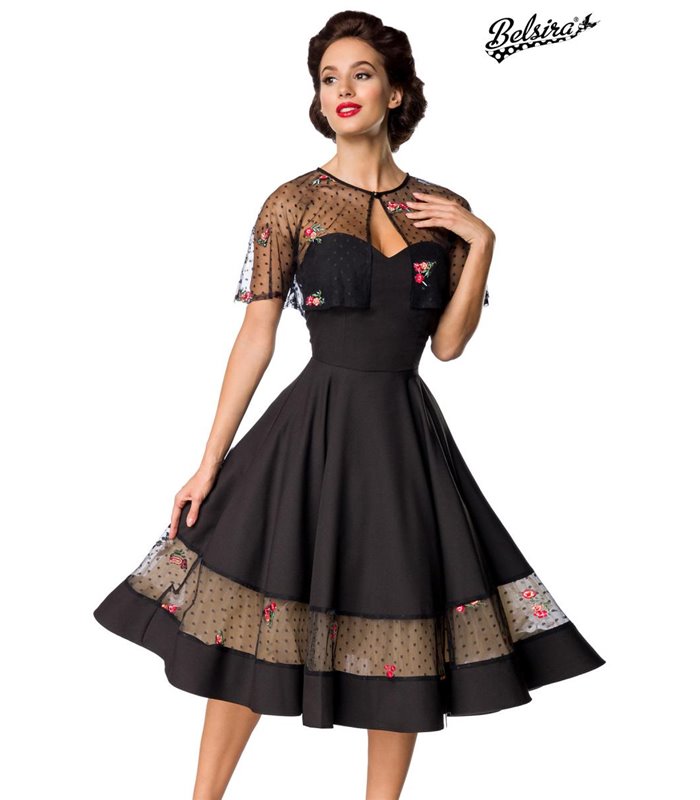 Vintage-Kleid mit Cape