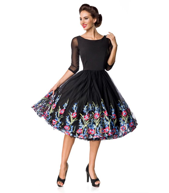 Belsira Premium besticktes Swing-Kleid