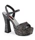 Platform High-Heeled Sandal DOLLY-09 - Black Multiglitter