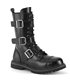 Plateau Unisex Leather Steel Ankle Boot RIOT-12BK - Schwarz