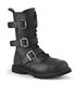 Plateau Unisex Leather Steel Ankle Boot RIOT-12BK - Matt-Schwarz