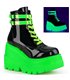 Plateau Ankle Boots SHAKER-52 - Schwarz/Neon-Grün