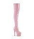 Plateau Overknee Stiefel ADORE-3000HWR - Lack Baby Pink / Hologramm