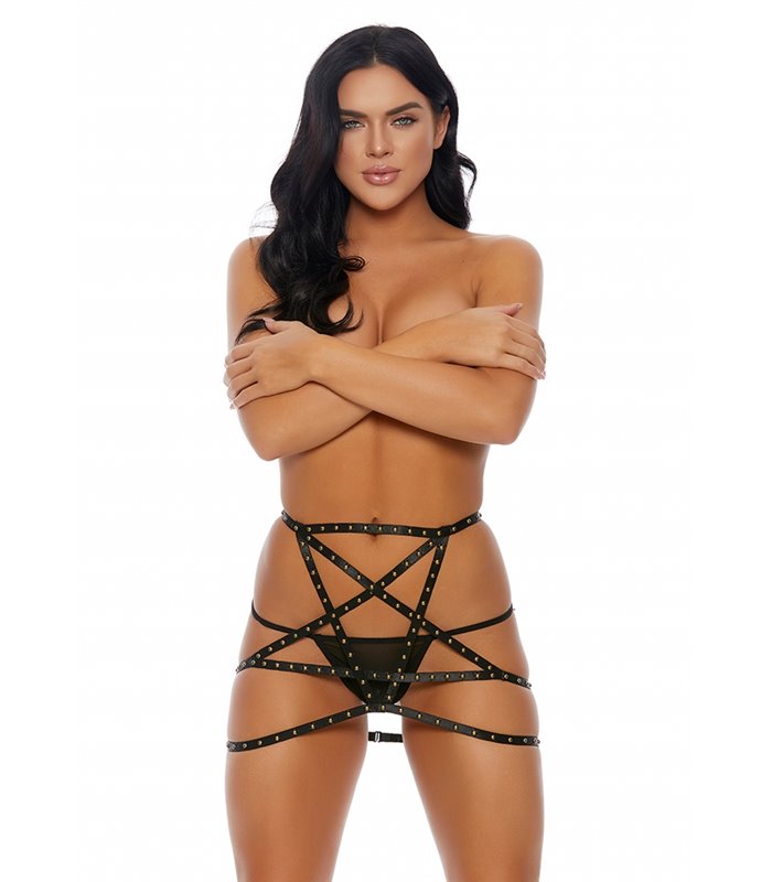 Be My Stud Skirt Harness - Gold