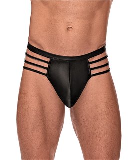 Tanga mit Käfig-Streifen für Herren - Schwarz
