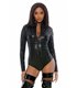 Zipfront Hologram Bodysuit Bodysuit - Black