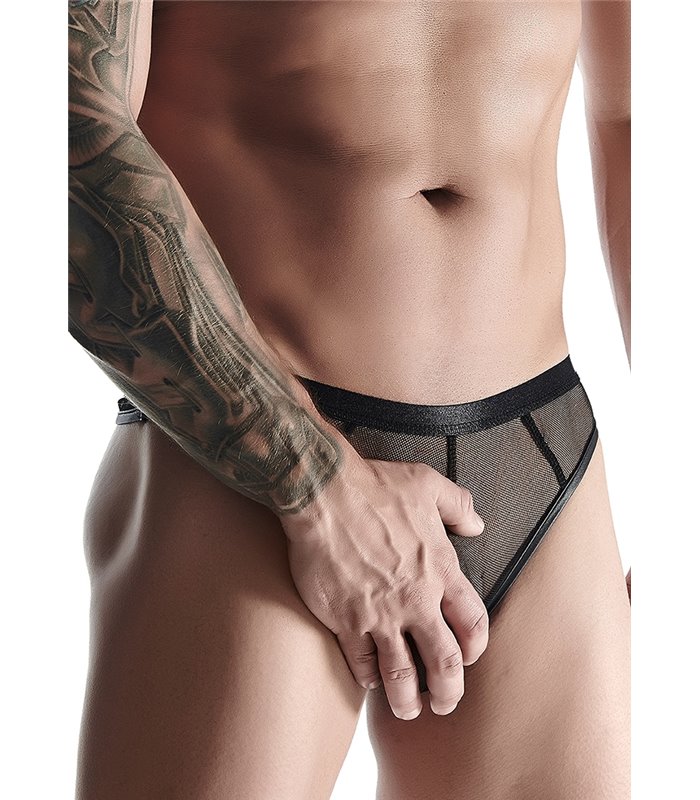 Sexy Slip elastisch mit feinem Muster für Herren - Schwarz