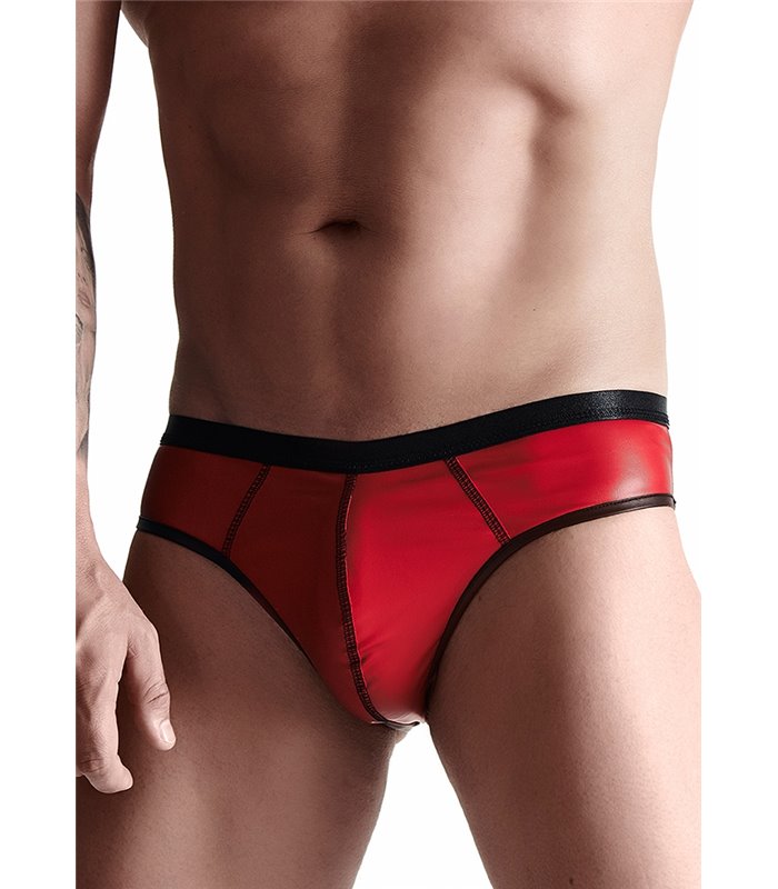 Sexy Slip im reizvollen Brasilien-Style für Herren - Rot/Schwarz