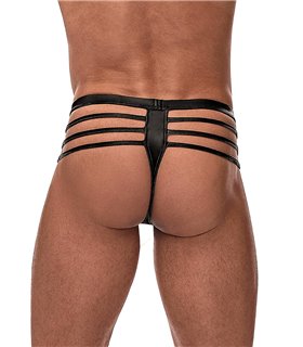 Tanga mit Käfig-Streifen für Herren - Schwarz