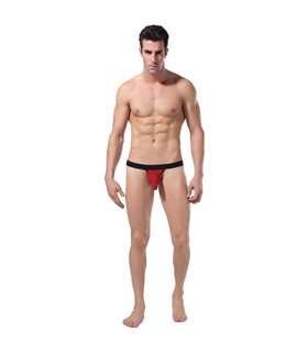 Sexy Tanga kurz für Herren - Schwarz/Rot