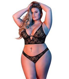 Underwire Bralette & Panty Set - Black - S/M Underwire Bralette & Panty Set - Black - S/M