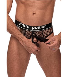 Jock mit Ring & Fischnetzmuster für Herren - Schwarz