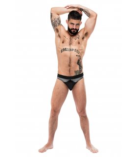 Höschen mit transparentem Schritt für Herren - Schwarz/Grau