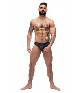 Kurzes Höschen mit Reißverschluss im Schritt für Herren - Schwarz