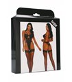 Caught Up Bra and Panty with Garter Straps - Black