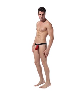 Sexy Tanga kurz für Herren - Schwarz/Rot