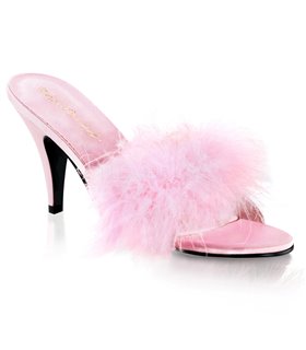 Damen Schuhe Absätze Mules BY FAR Leder PANTOLETTE LANA in Pink 