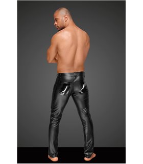 Powerwetlook Herrenhose mit dekorativen PVC Zierfalten und Gesäßtaschen Powerwetlook Herrenhose mit dekorativen PVC Zierfalten und Gesäßtaschen