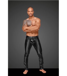 Powerwetlook Herrenhose mit dekorativen PVC Zierfalten und Gesäßtaschen Powerwetlook Herrenhose mit dekorativen PVC Zierfalten und Gesäßtaschen