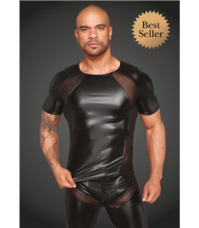 Herren T-Shirt aus Powerwetlook mit 3D Netzeinsätzen  Herren T-Shirt aus Powerwetlook mit 3D Netzeinsätzen