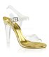 Sandalette CLEARLY-408 - Klar/Gold