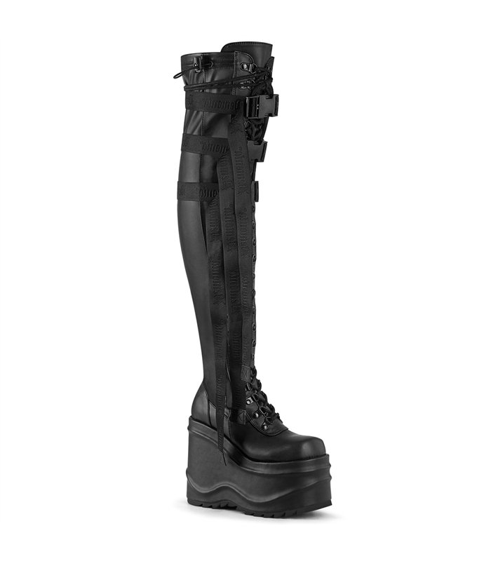Platform Ankle Boots WAVE-15 - Black Matt
